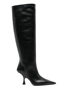 The Attico 120mm knee-high leather boots - Black