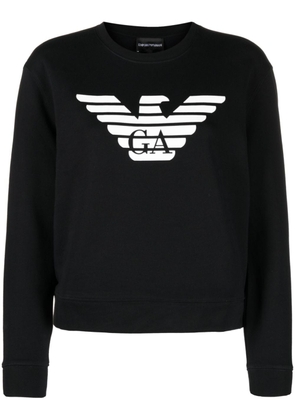 Emporio Armani logo-print cotton sweatshirt - Black