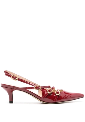 TWINSET 50mm buckled-straps patent pumps - Red