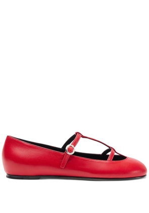 Scarosso Linda I leather ballerina shoes - Red
