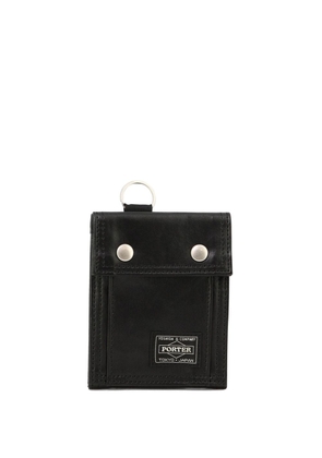 Porter-Yoshida & Co. logo-patch cotton wallet - Black