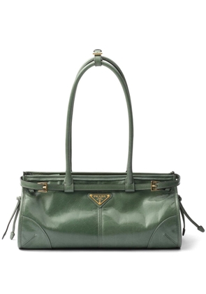 Prada medium triangle-logo belted handbag - Green