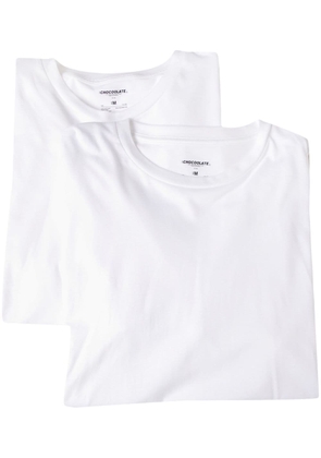 CHOCOOLATE logo-print cotton T-shirts (pack of two) - White