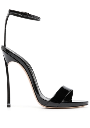 Casadei Blade 120mm patent-finish sandals - Black