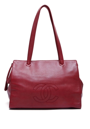 CHANEL Pre-Owned 1985-1993 CC stitch tote bag - Red