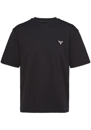 Prada triangle-logo cotton T-shirt - Black