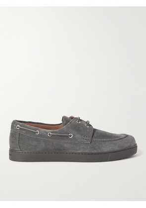 GIANVITO ROSSI - Leather-Trimmed Suede Boat Shoes - Men - Gray - EU 40