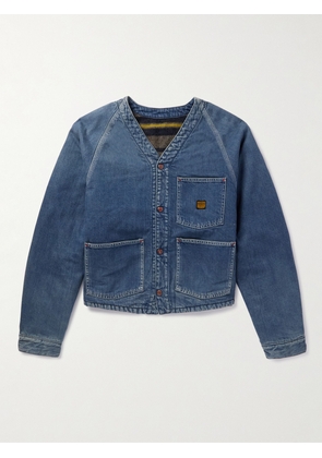 KAPITAL - Coneybowy Reversible Denim and Striped Knitted Jacket - Men - Blue - 2