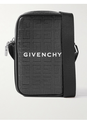Givenchy - Leather-Trimmed Logo-Embossed Coated-Canvas Messenger Bag - Men - Black