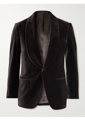 Kingsman - Shawl-Collar Cotton-Velvet Tuxedo Jacket - Men - Black - IT 46