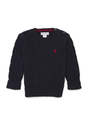 Ralph Lauren Kids Cable-Knit Polo Pony Sweater (3-24 Months)