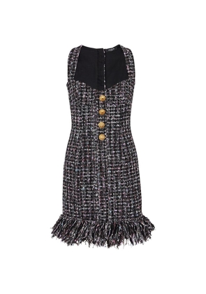 Balmain Tweed Fringed Mini Dress