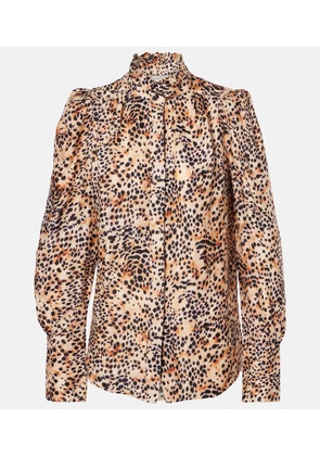 Isabel Marant Lamia leopard-print ruffled blouse