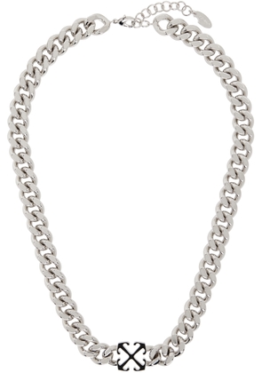 Off-White Silver & Black Arrow Chain Necklace