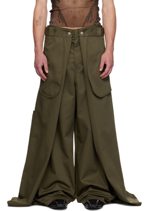 Jean Paul Gaultier Khaki Shayne Oliver Edition 'The Wrap' Trousers