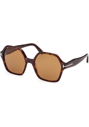 Tom Ford Romy Brown Hexagonal Ladies Sunglasses FT1032 52E 56