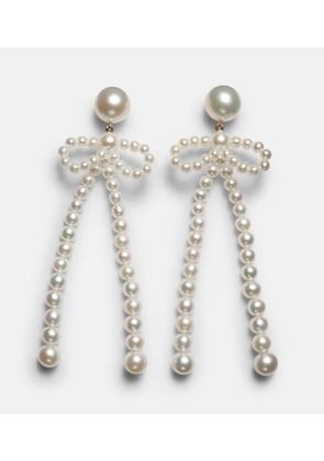 Sophie Bille Brahe Rosette de Perles 14kt gold drop earrings with freshwater pearls
