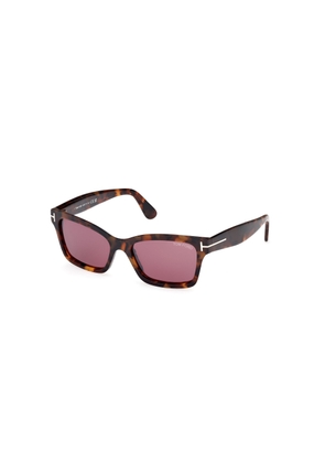 Tom Ford Mikel Bordeaux Mirror Rectangular Ladies Sunglasses FT1085 52U 54