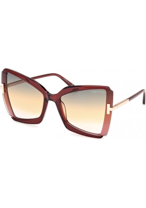 Tom Ford Gia Bordeaux Gradient Butterfly Ladies Sunglasses FT0766 69T 63