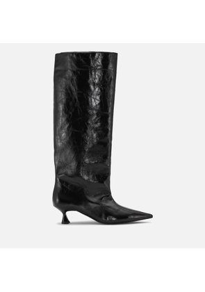 Ganni Women's Faux Leather Knee Boots - UK 3
