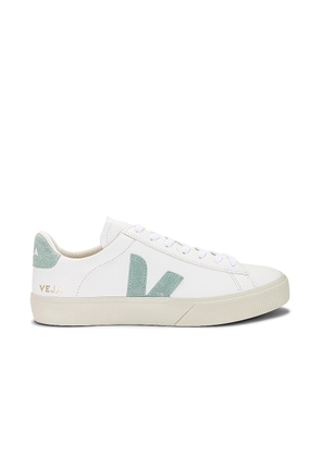 Veja Campo Sneaker in Extra White & Matcha - White. Size 36 (also in 37, 38, 39, 40, 41, 42).