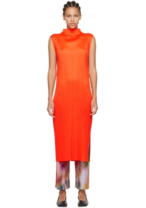 PLEATS PLEASE ISSEY MIYAKE Orange Monthly Colors April Maxi Dress