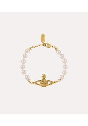 Vivienne Westwood Mini Bas Relief Bracelet Gold Swarovski Pearls / Preciosa Crystals Women