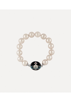 Vivienne Westwood Man. Loelia Large Pearl Bracelet Silver Swarovski Pearls Men