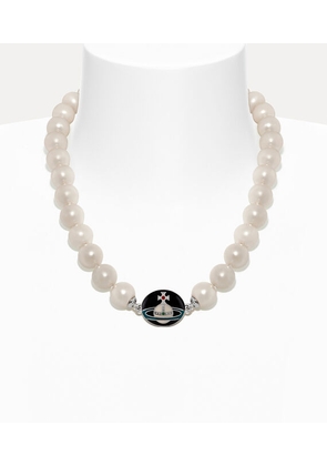 Vivienne Westwood Man. Loelia Large Pearl Necklace Silver Swarovski Pearls Men