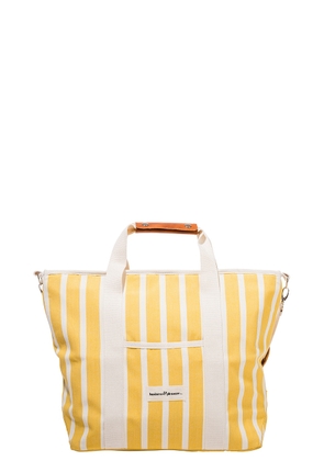 business & pleasure co. Cooler Tote Bag in Monaco Mimosa Stripe - Yellow. Size all.