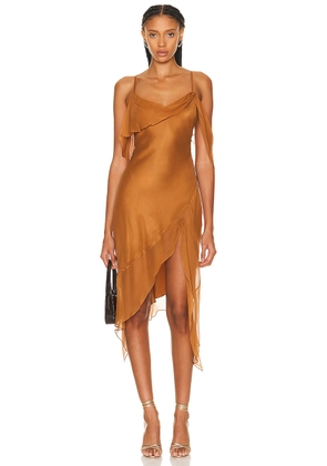 Mirror Palais Baby's Breath Lined Dress in Caramel - Rust. Size L (also in ).