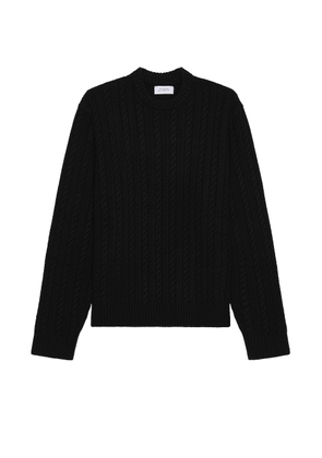 SATURDAYS NYC Nico Cable Knit Sweater in Black - Black. Size S (also in ).