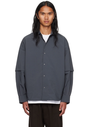 meanswhile Gray Detachable Sleeve Shirt