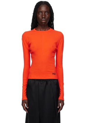 Y-3 Orange Fitted Long Sleeve T-Shirt