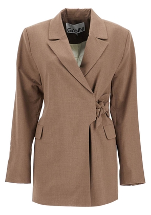 double-breasted blazer with - 36 Brown
