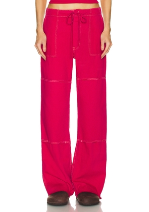 RE/DONE Beach Pant in Dragon Fruit - Red. Size 29 (also in 30, 31, 32).