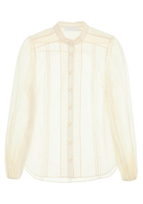 halliday lace-trimmed shirt - 0 White