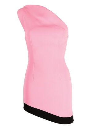 V:PM ATELIER Nia one-shoulder asymmetric crepe minidress - Pink