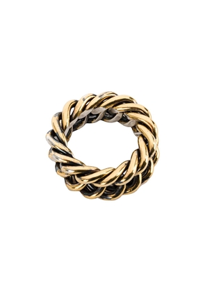 Ugo Cacciatori woven interlocking ring - Gold