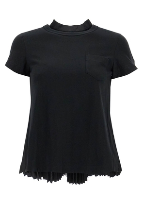 pleated back t-shirt - 2 Black