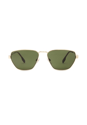 Burberry Square Sunglasses in Light Gold56 - Green. Size all.