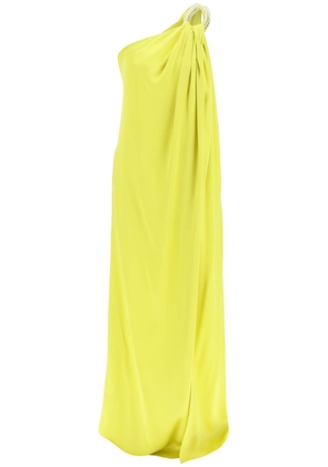 satin one-shoulder dress - 42 Yellow