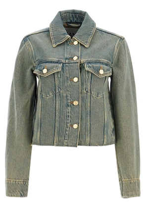 short overdyed denim jacket - 36 Blue