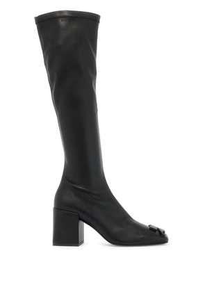 stretch reedition eco-leather boots - 36 Black