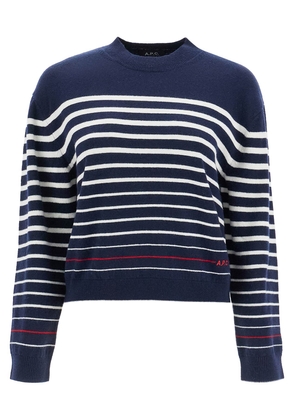 striped wool billie pullover - L Blue