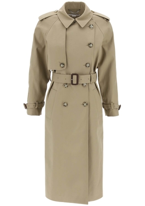 sustainable cotton double-breasted trench - 40 Khaki