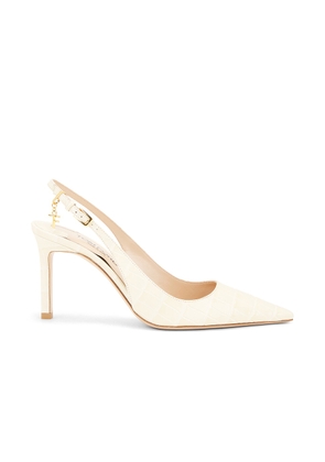 TOM FORD Glossy Stamped Croc Slingback 85 Pump in Ivory - Ivory. Size 36 (also in 36.5, 37, 37.5, 38, 38.5, 39, 39.5, 40).