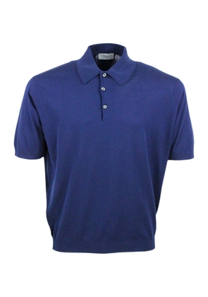 John Smedley Short-sleeved Polo Shirt In Extra-fine Cotton Thread With Three Buttons