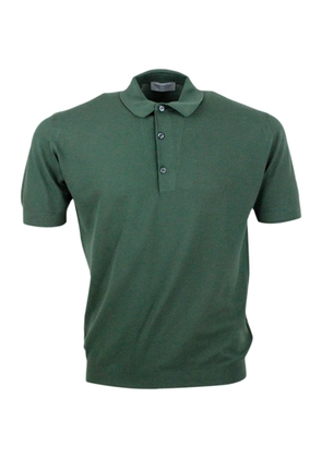 John Smedley Short-sleeved Polo Shirt In Extrafine Piqué Cotton Thread With Three Buttons