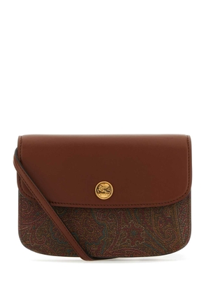 Etro Multicolor Canvas And Leather Small Essential Crossbody Bag